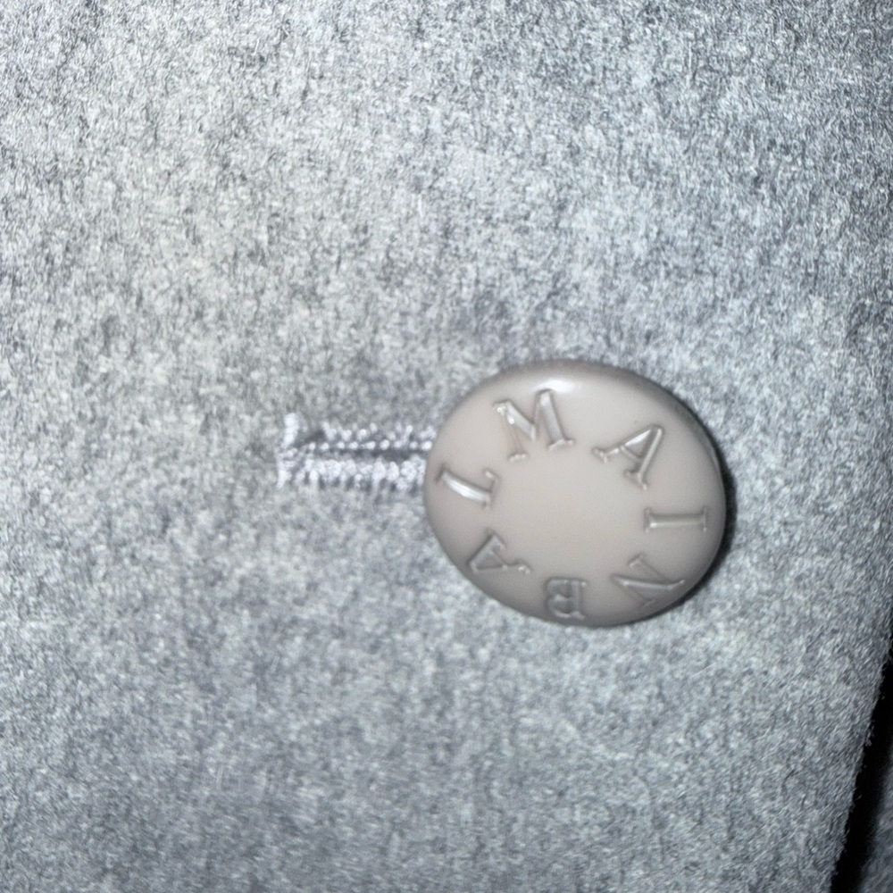 Balmain Gray Cape with Fur Trim - Picture 3 of 4